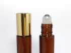 10ml茶色瓶+鋼珠+亮金蓋